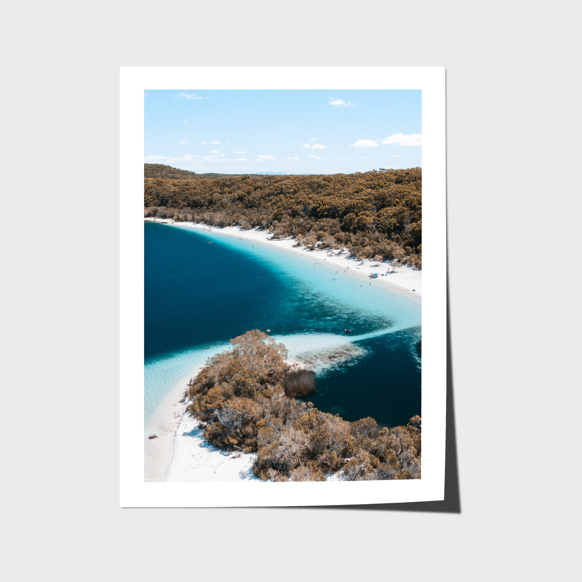 Lake McKenzie Aerial iii - Fraser Island - Art Print - Fine Art Paper - Unframed Print - Portrait