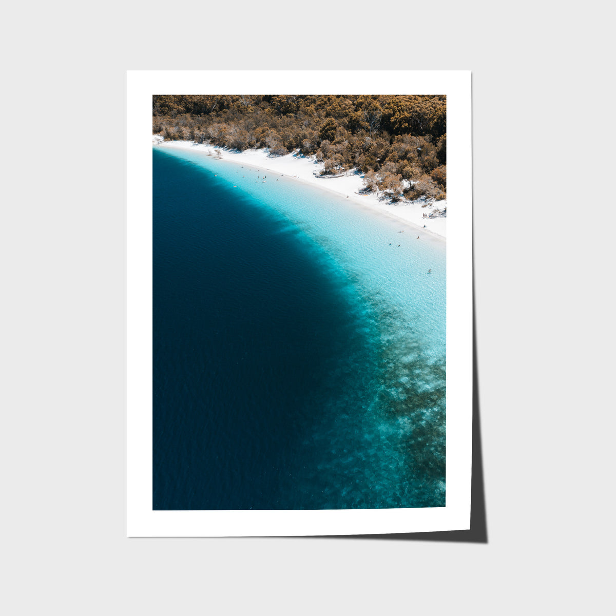 Lake McKenzie Aerial - Fraser Island - Art Print - Fine Art Paper - Unframed Print - Portrait