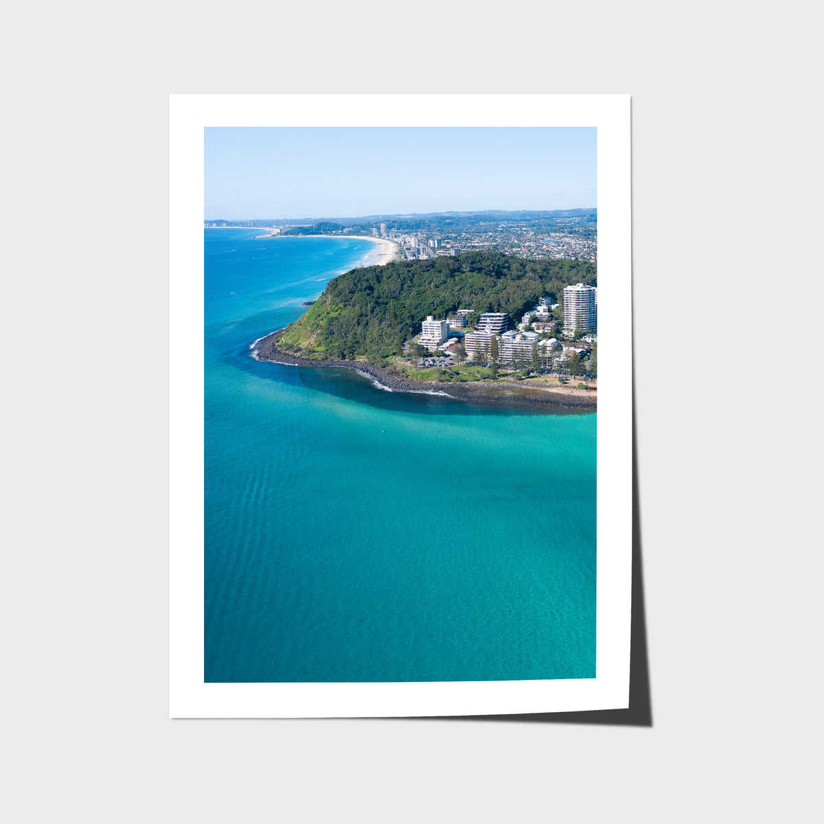 Burleigh Aerial - Gold Coast - Art Print - Fine Art Paper - Unframed Print - Portrait