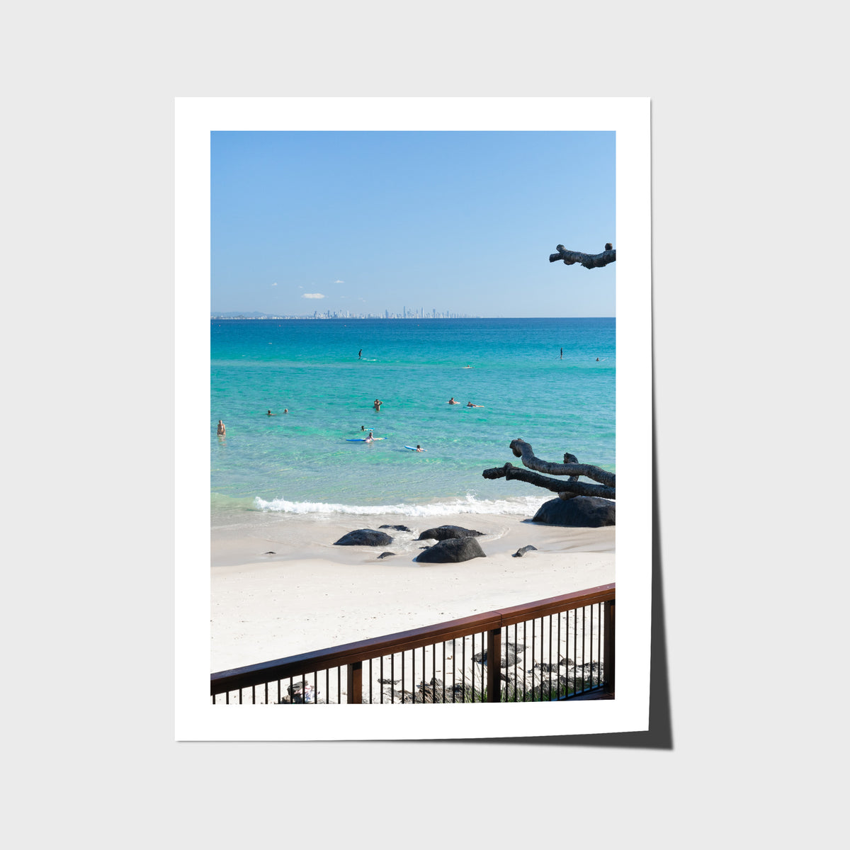 Coolangatta Bathing - Gold Coast - Art Print - Fine Art Paper - Unframed Print - Portrait