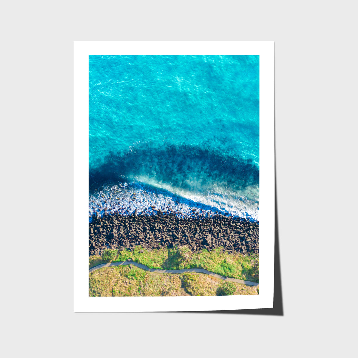 Burleigh Headland Aerial - Gold Coast - Art Print - Fine Art Paper - Unframed Print - Portrait