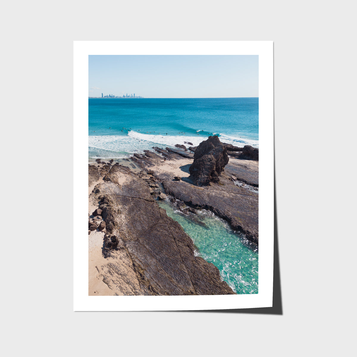 Currumbin Alley Rock Aerial - Gold Coast - Art Print - Fine Art Paper - Unframed Print - Portrait