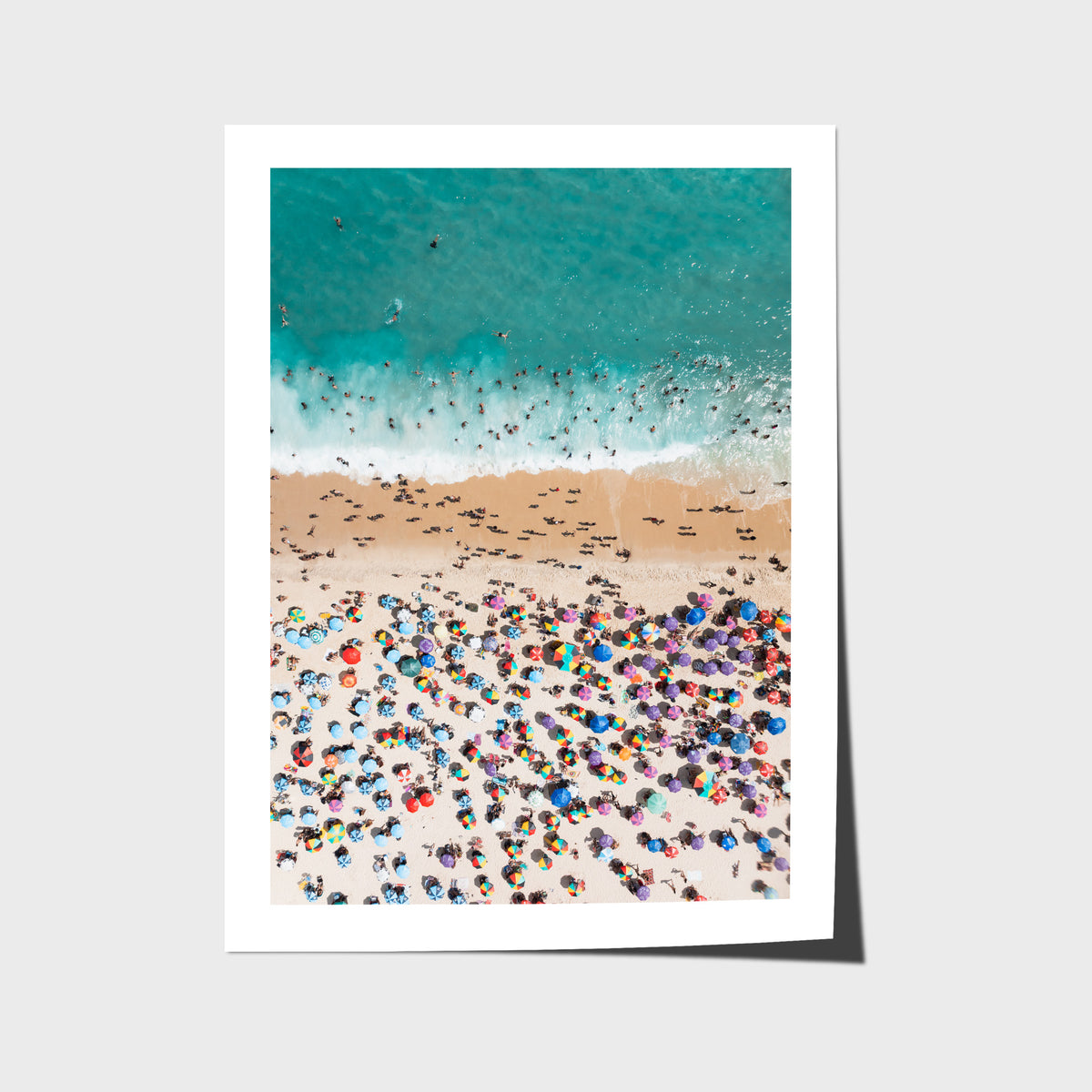 Ipanema Mosaic – Umbrella Rhythm from Above Print - Fine Art Paper - Unframed Print - Portrait