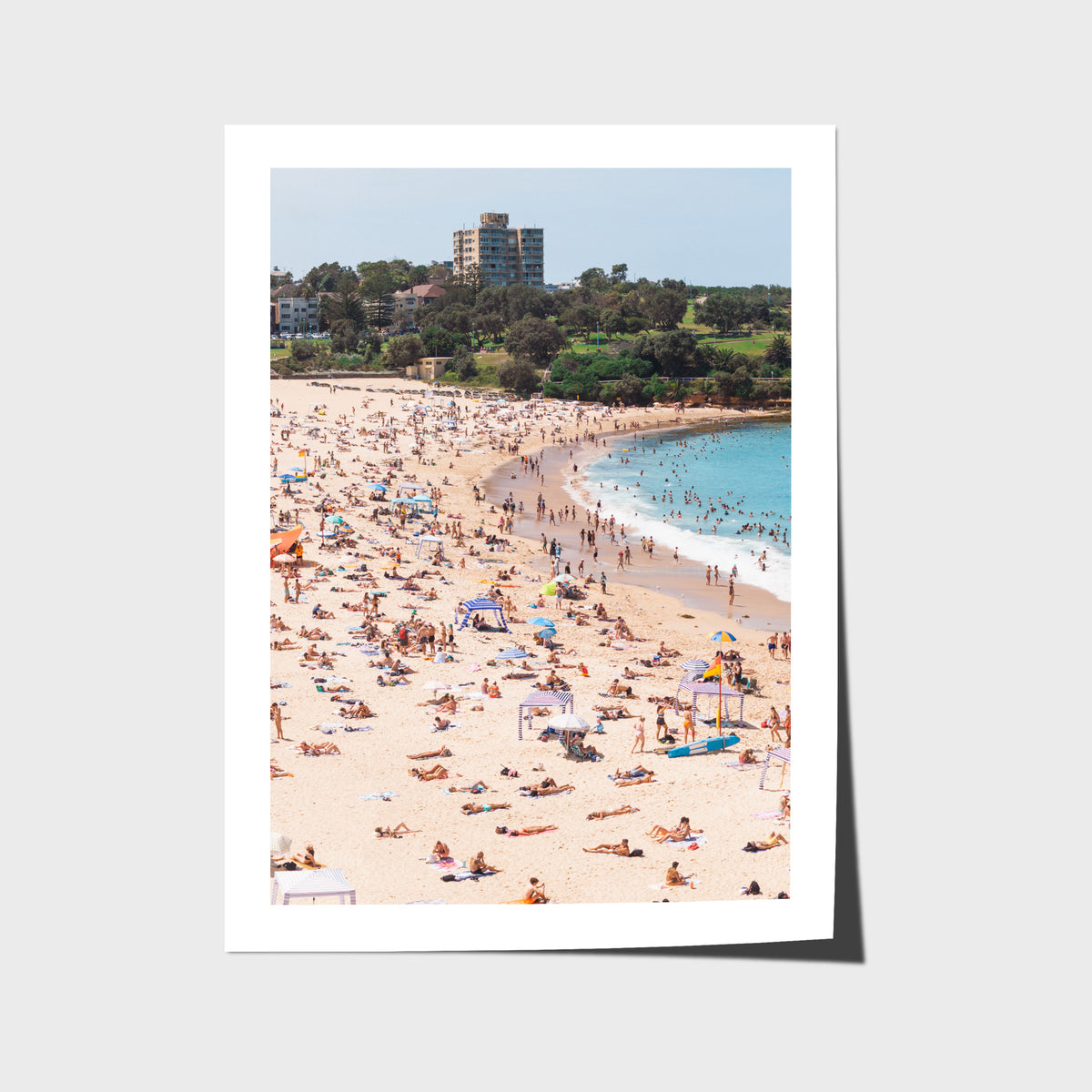 Coogee Beach – Summer in Motion Aerial Print - Fine Art Paper - Unframed Print - Portrait