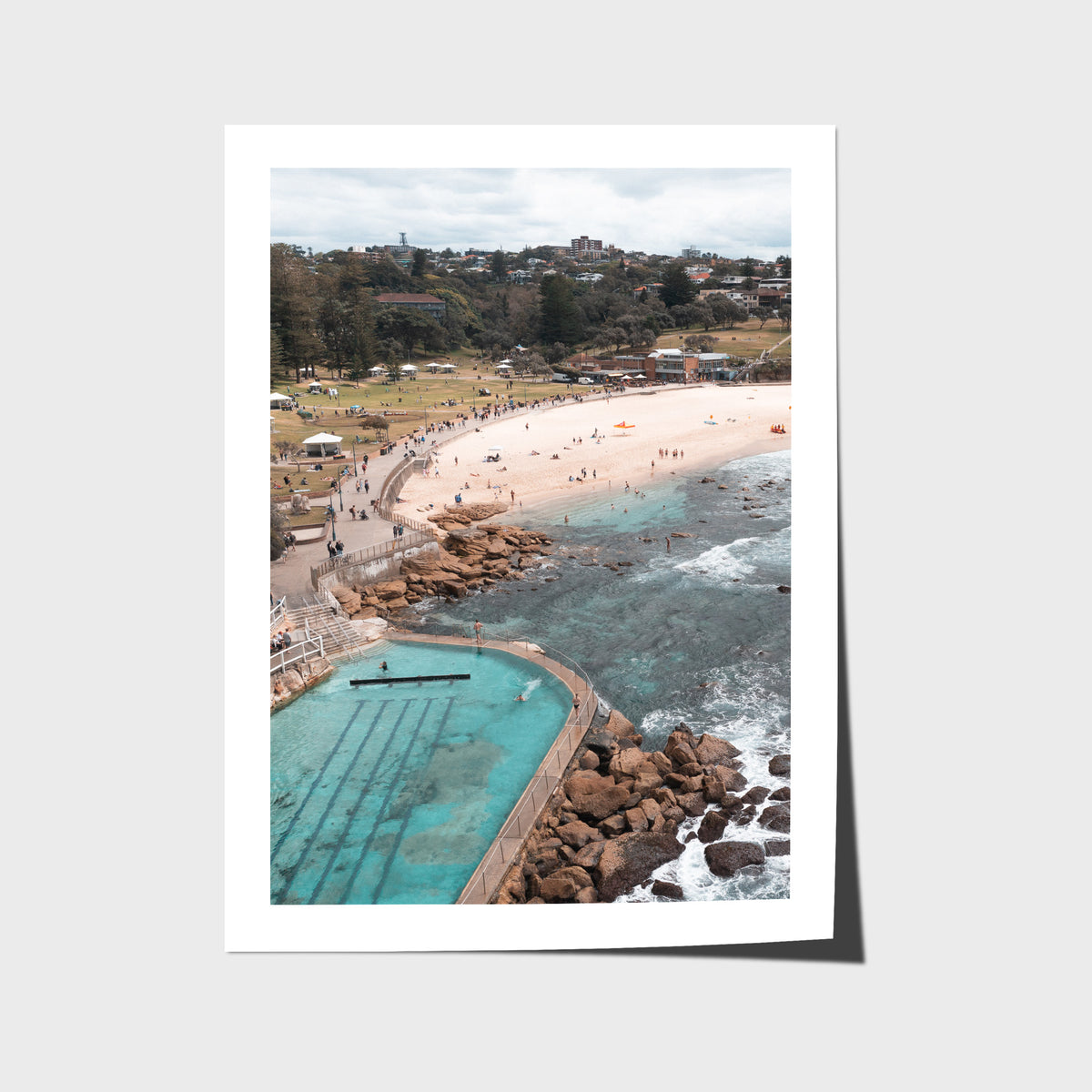 Bronte Baths Aerial ii - Sydney - Art Print - Fine Art Paper - Unframed Print - Portrait