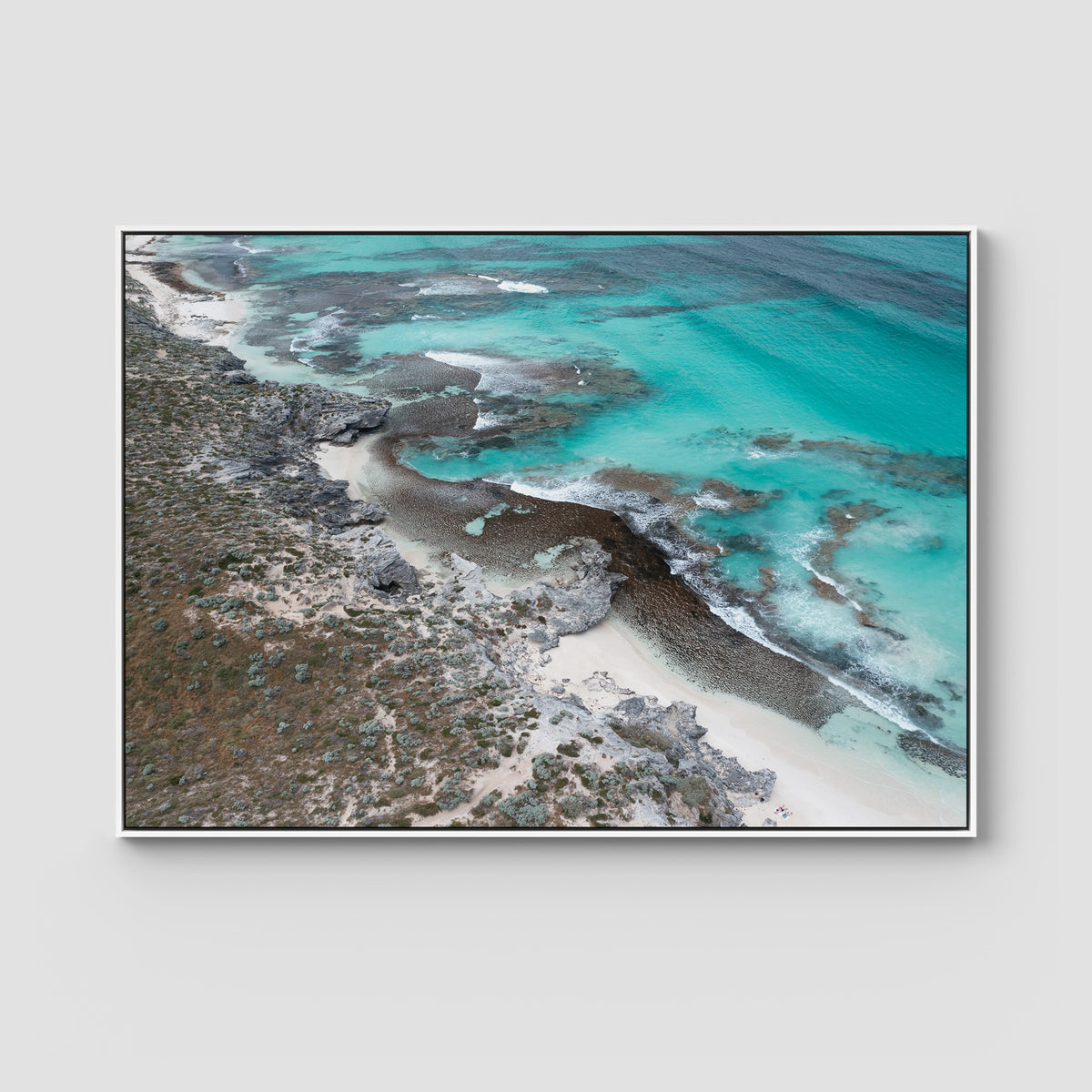 Salmon Bay Curves - Art Print - Float Frame Canvas - White - Landscape