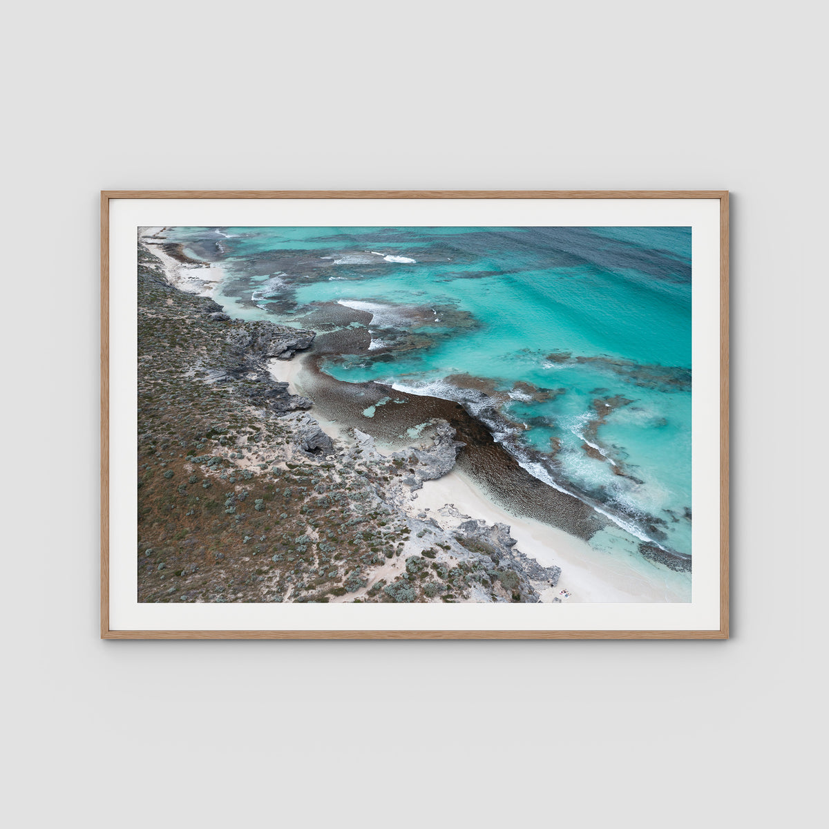 Salmon Bay Curves - Art Print - Traditional Frame - Raw Oak - Landscape