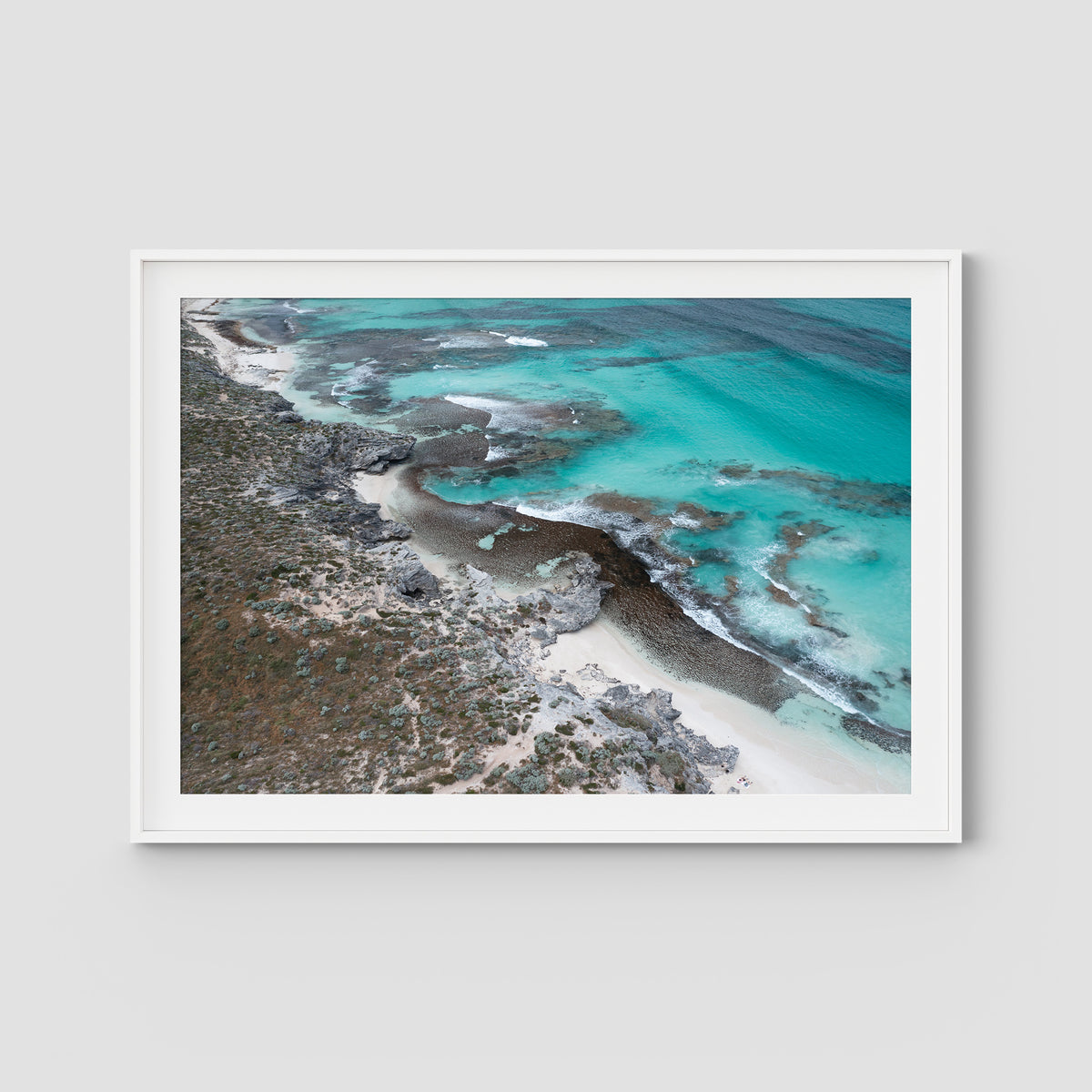 Salmon Bay Curves - Art Print - Traditional Frame - White - Landscape