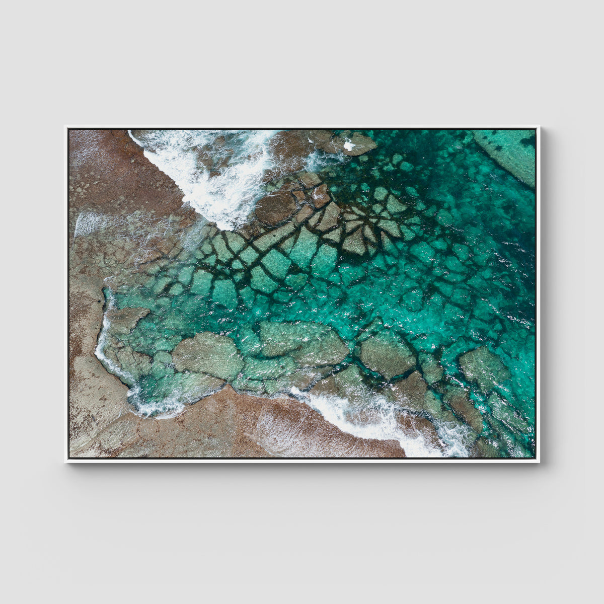 Strickland Bay Rocks - Art Print - Float Frame Canvas - White - Landscape