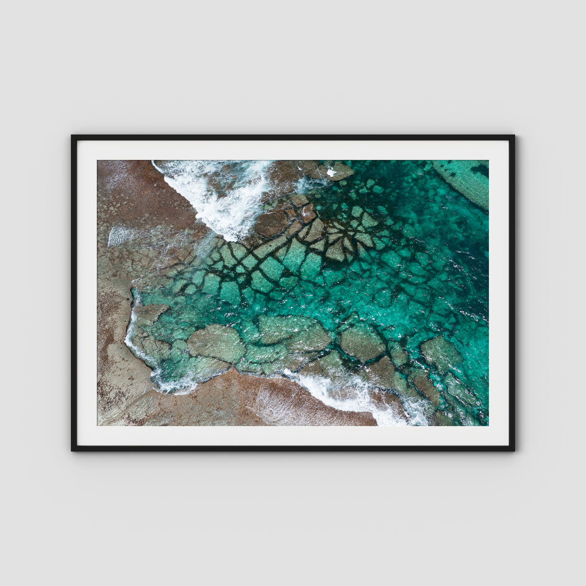 Strickland Bay Rocks - Art Print - Traditional Frame - Black - Landscape