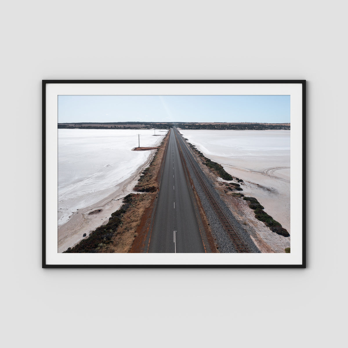 Salt Lake Road Desolation - Art Print - Traditional Frame - Black - Landscape
