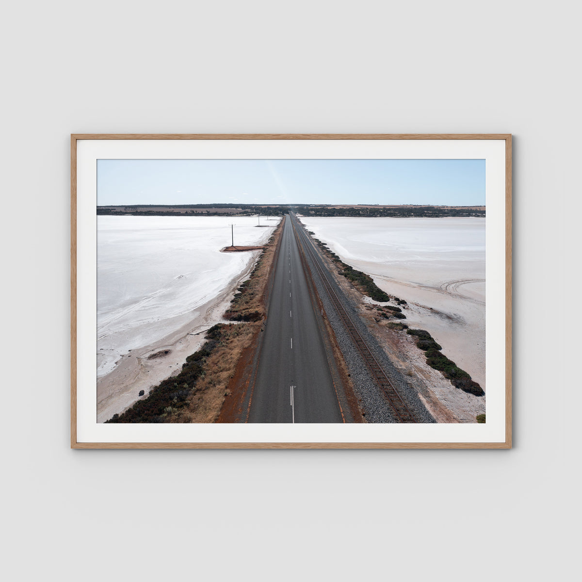 Salt Lake Road Desolation - Art Print - Traditional Frame - Raw Oak - Landscape