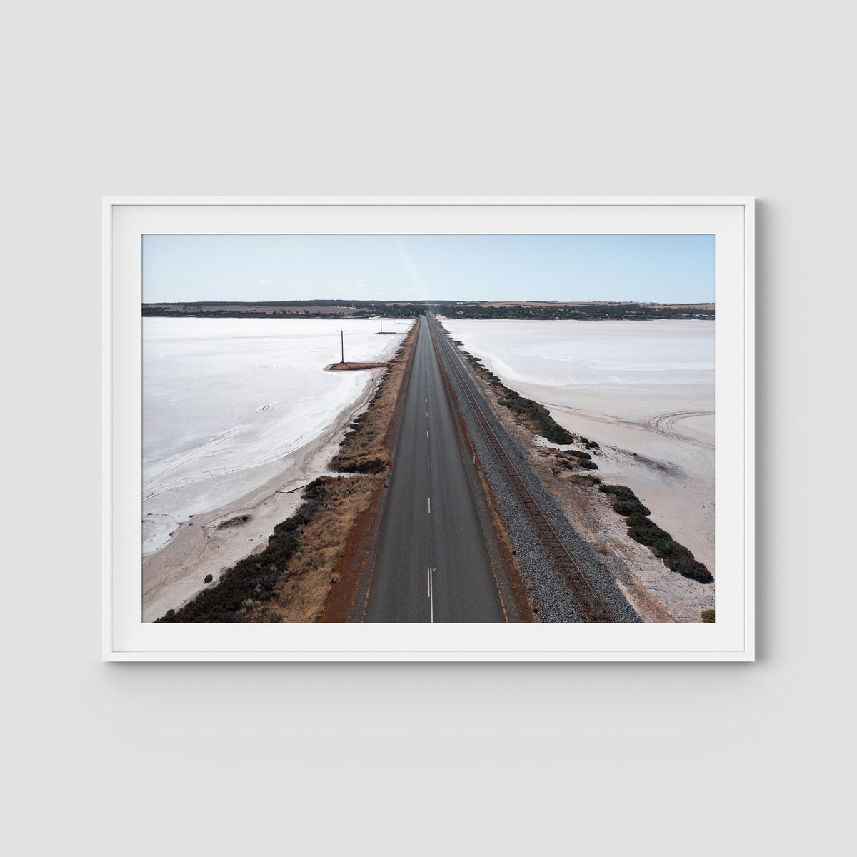 Salt Lake Road Desolation - Art Print - Traditional Frame - White - Landscape