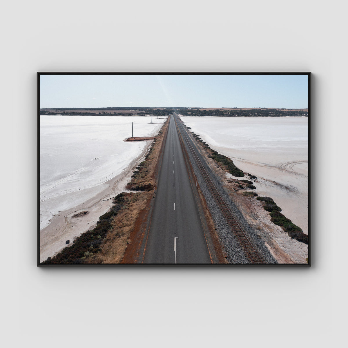 Salt Lake Road Desolation - Art Print - Float Frame Canvas - Black - Landscape