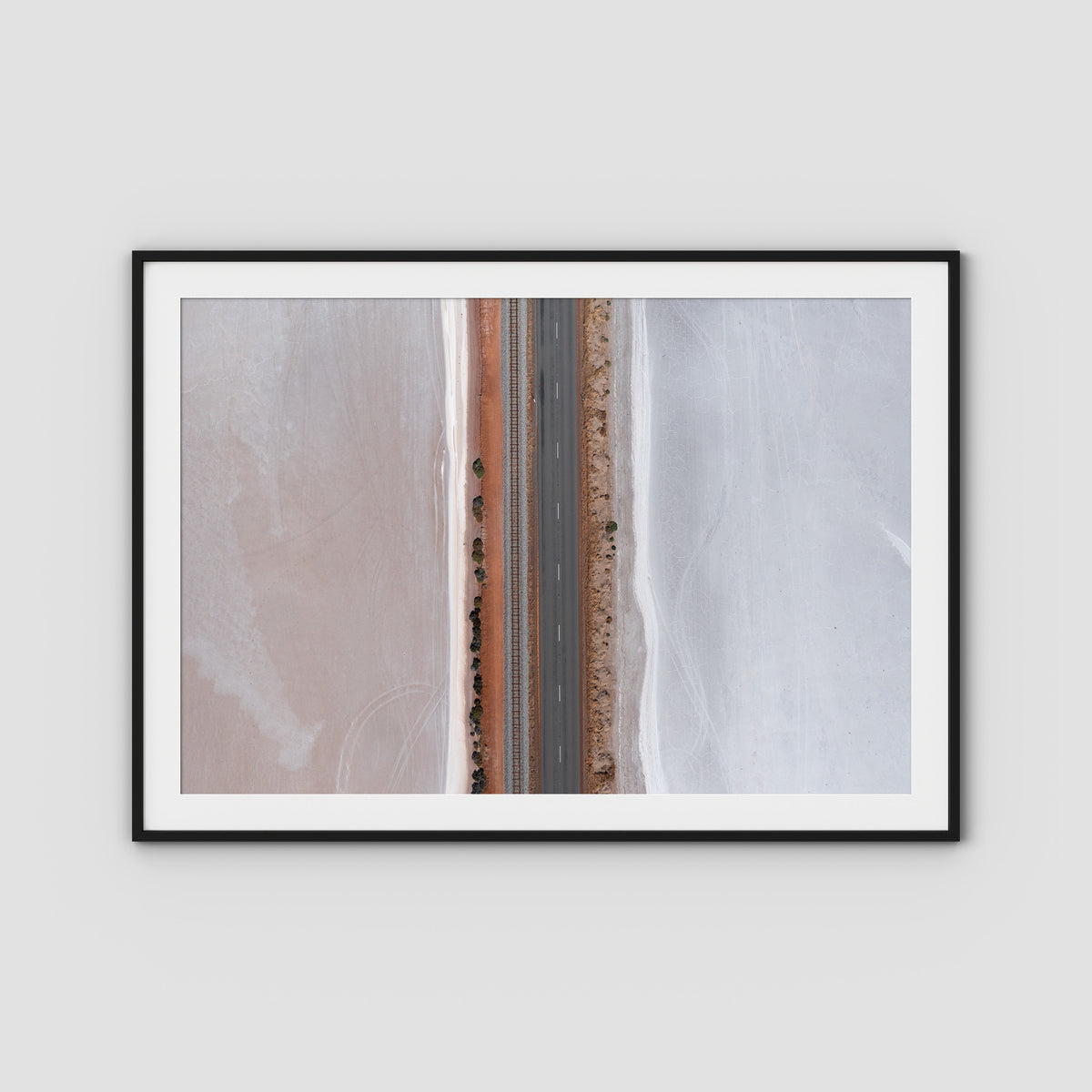 West Oz Salt Lake ii - Art Print - Traditional Frame - Black - Landscape