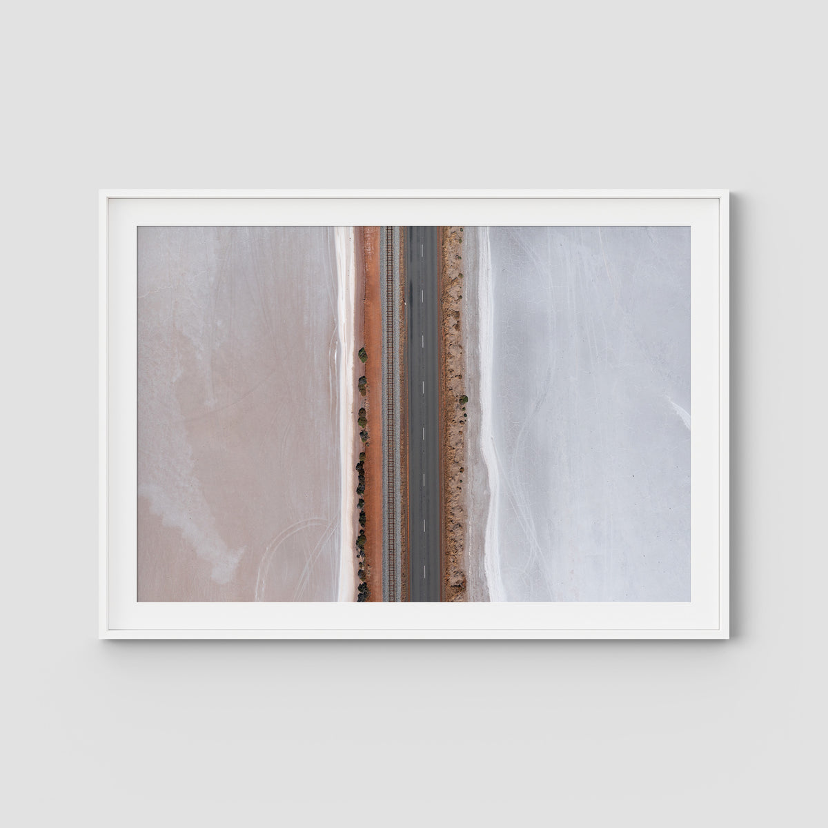 West Oz Salt Lake ii - Art Print - Traditional Frame - White - Landscape