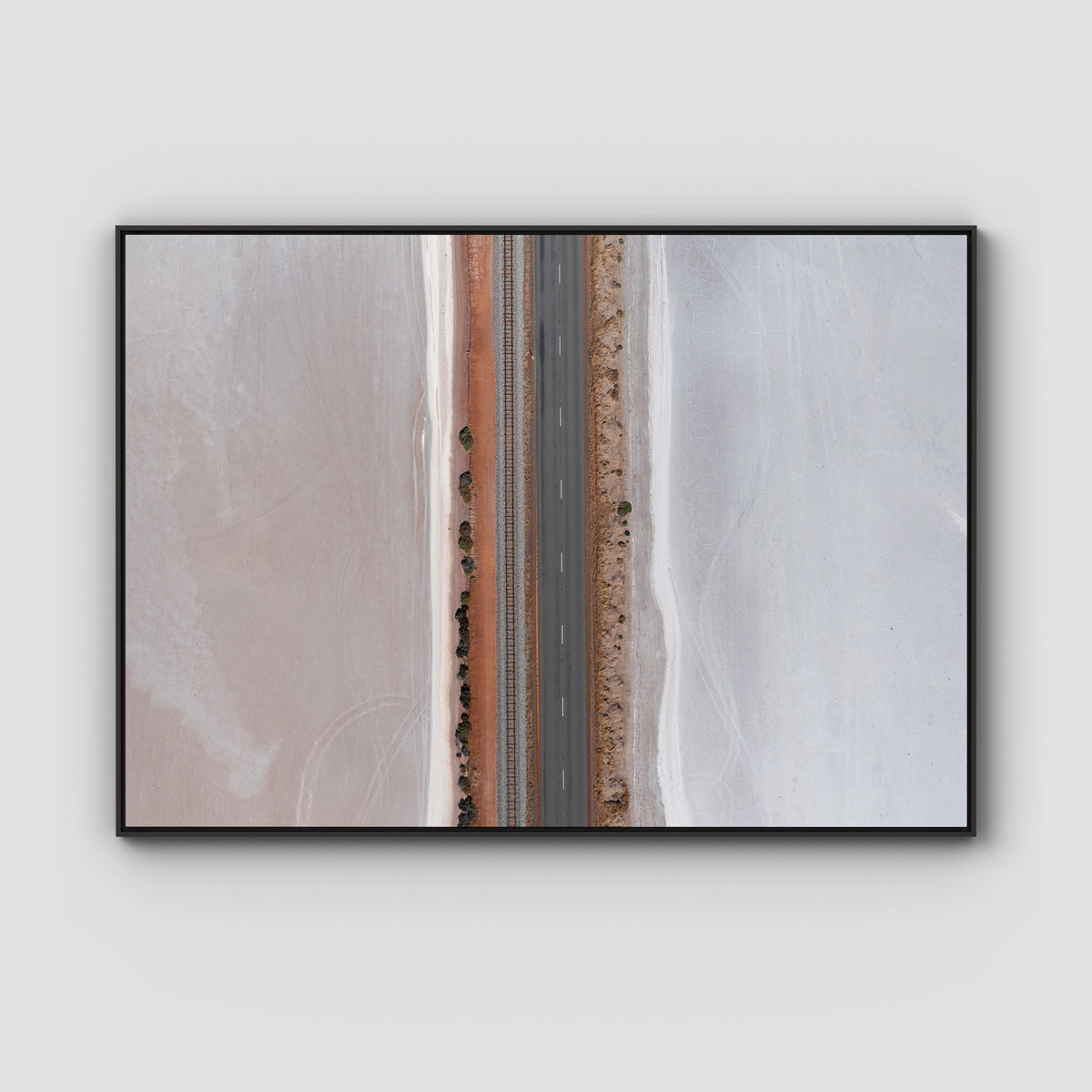 West Oz Salt Lake ii - Art Print - Float Frame Canvas - Black - Landscape