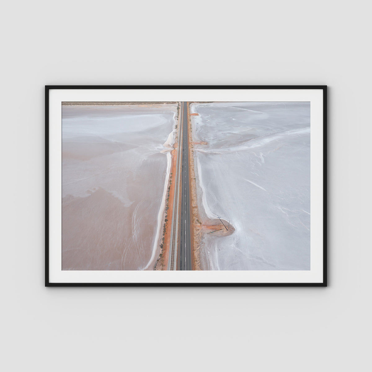 West Oz Salt Lake - Art Print - Traditional Frame - Black - Landscape