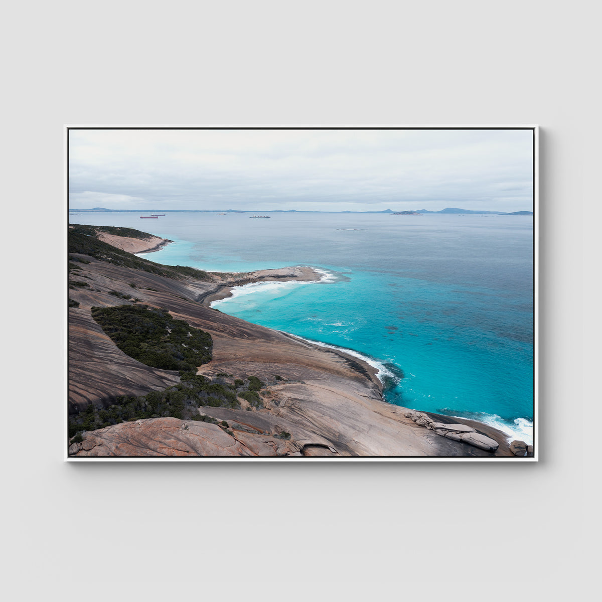 West Beach Coastline - Esperance - Art Print - Float Frame Canvas - White - Landscape