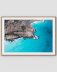 West Beach Rocky Blues - Esperance - Art Print - Traditional Frame - Raw Oak - Landscape