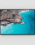 West Beach Rocky Blues - Esperance - Art Print - Float Frame Canvas - Black - Landscape