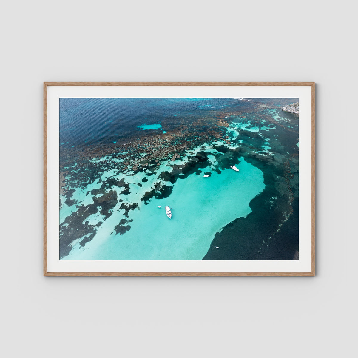 Porpoise Bay - Rottnest Island - Art Print - Traditional Frame - Raw Oak - Landscape