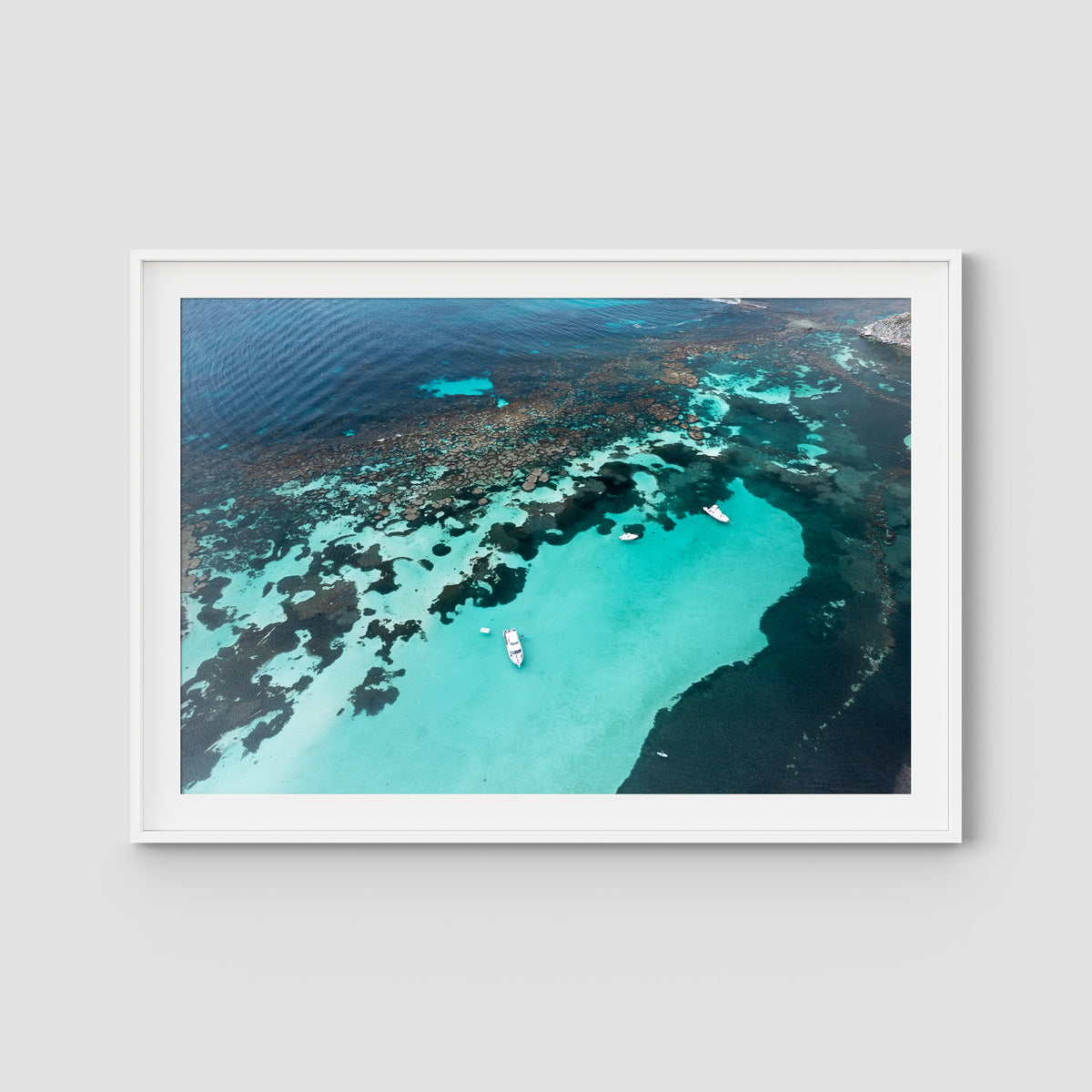Porpoise Bay - Rottnest Island - Art Print - Traditional Frame - White - Landscape