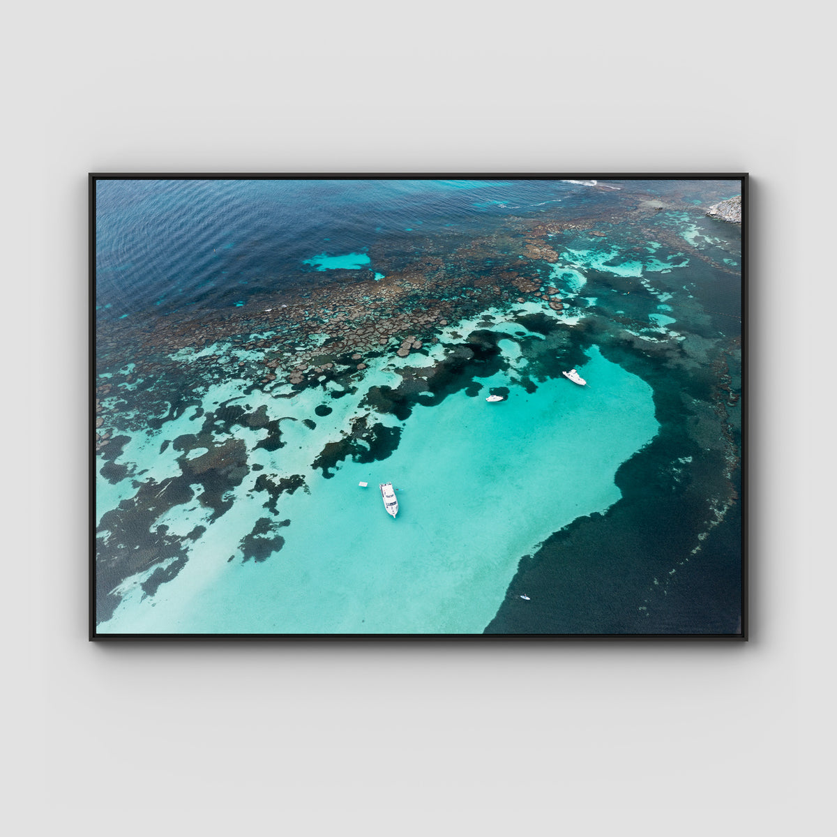 Porpoise Bay - Rottnest Island - Art Print - Float Frame Canvas - Black - Landscape