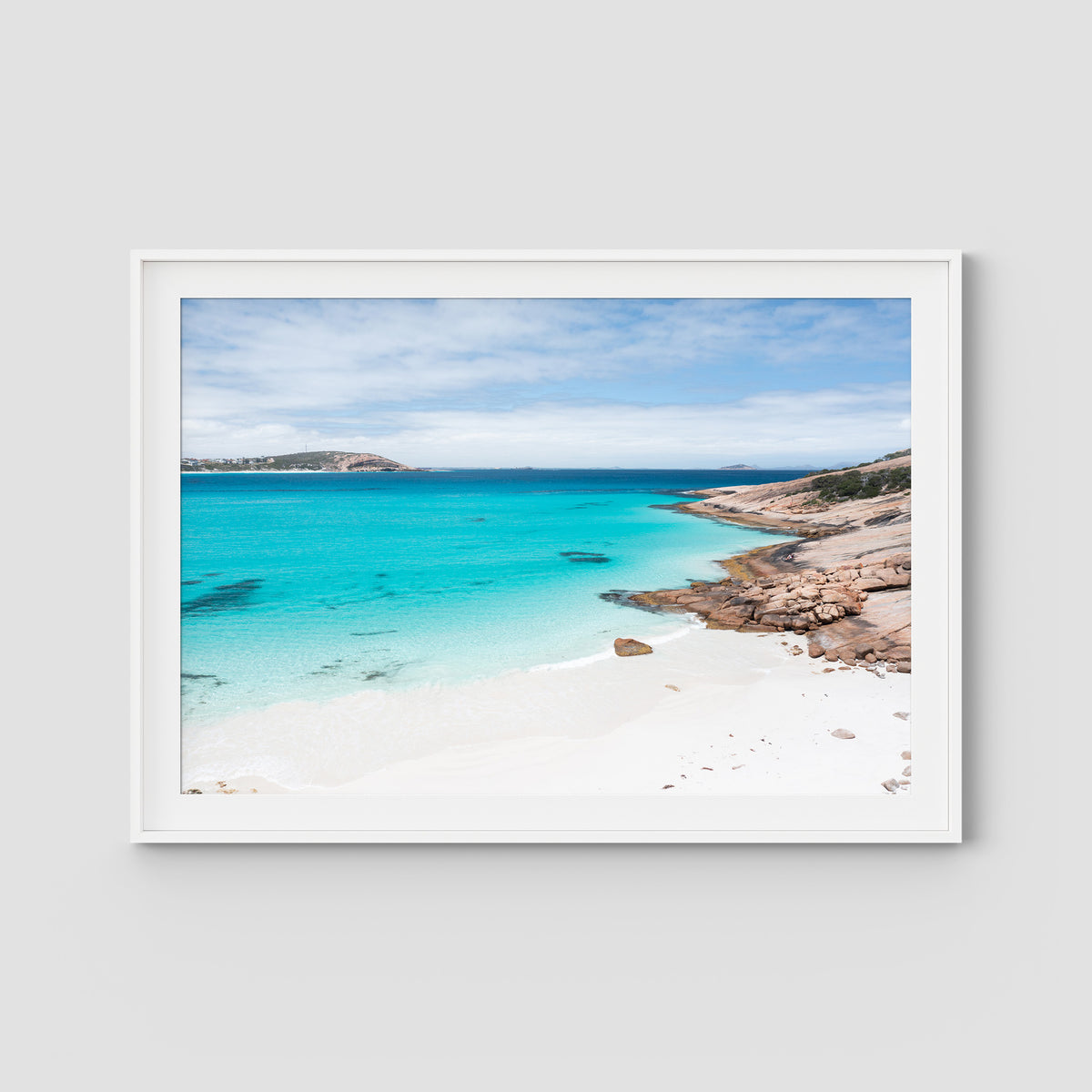 Blue Haven Beach - Esperance - Art Print - Traditional Frame - White - Landscape
