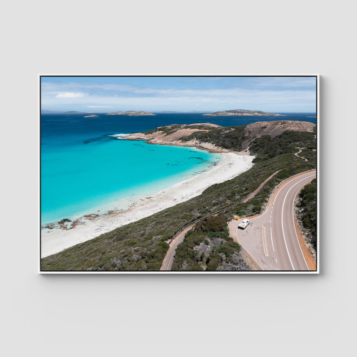 Twilight Beach Road - Esperance - Art Print - Float Frame Canvas - White - Landscape