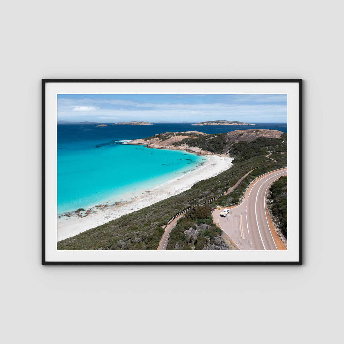 Twilight Beach Road - Esperance - Art Print - Traditional Frame - Black - Landscape