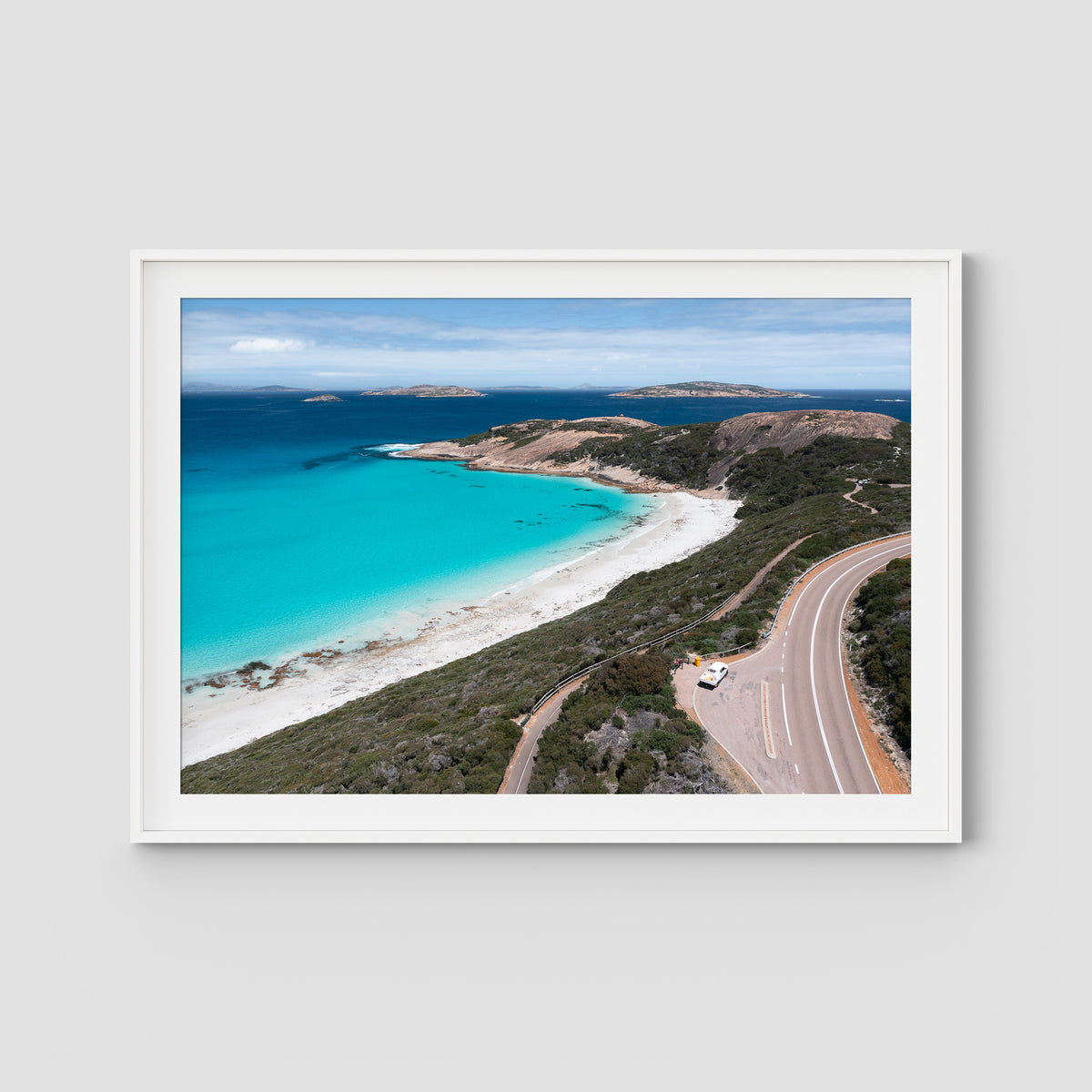 Twilight Beach Road - Esperance - Art Print - Traditional Frame - White - Landscape