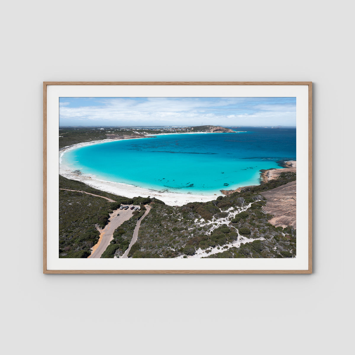 Blue Haven Lookout - Esperance - Art Print - Traditional Frame - Raw Oak - Landscape