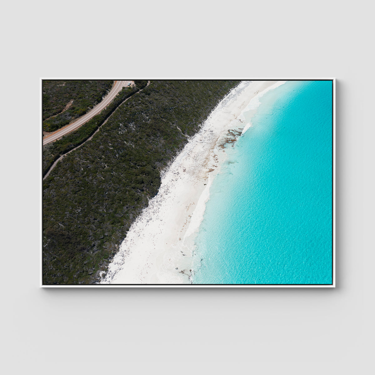 Blue Haven Lines - Esperance - Art Print - Float Frame Canvas - White - Landscape