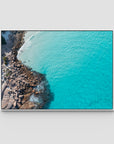 Twilight Beach Top Down - Esperance - Art Print - Float Frame Canvas - White - Landscape