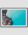 Twilight Beach Top Down - Esperance - Art Print - Traditional Frame - Black - Landscape