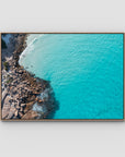 Twilight Beach Top Down - Esperance - Art Print - Float Frame Canvas - Raw Oak - Landscape