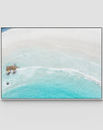 Twilight Beach Blue & White - Art Print - Float Frame Canvas - White - Landscape