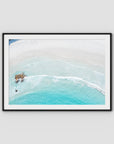 Twilight Beach Blue & White - Art Print - Traditional Frame - Black - Landscape