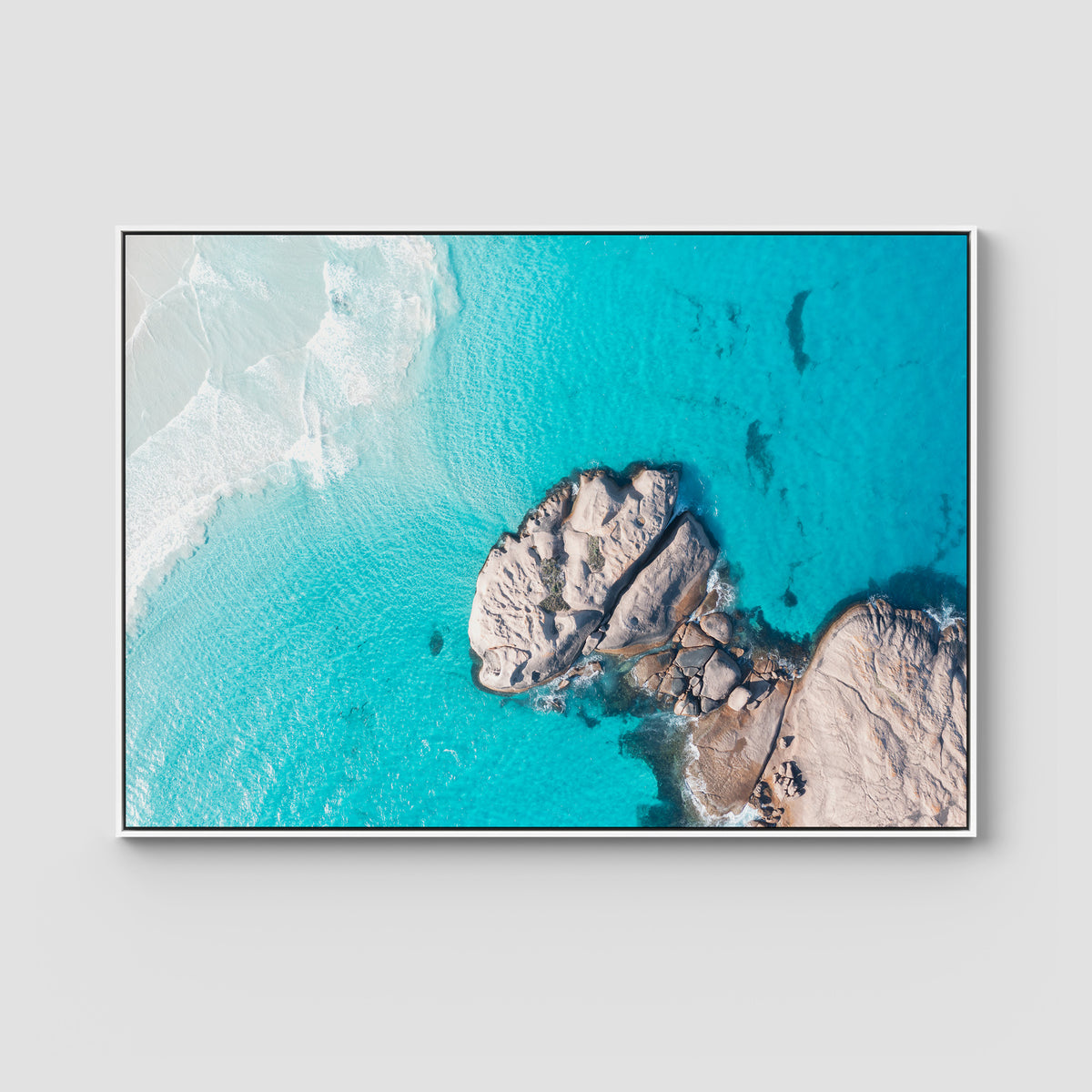 Twilight Beach Hole in the Rock ii - Esperance - Art Print - Float Frame Canvas - White - Landscape