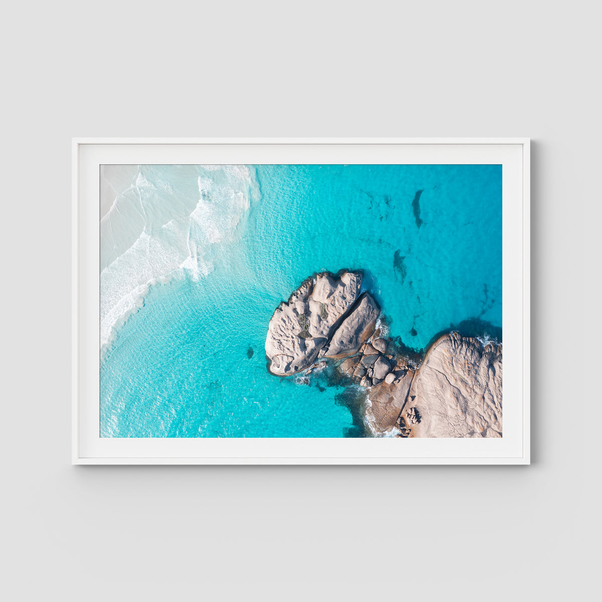 Twilight Beach Hole in the Rock ii - Esperance - Art Print - Traditional Frame - White - Landscape