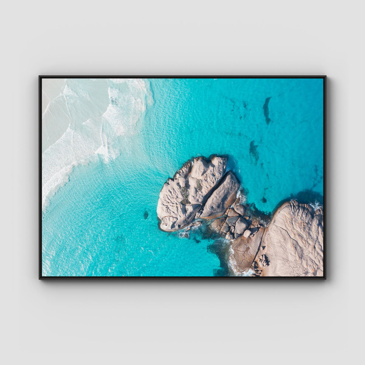 Twilight Beach Hole in the Rock ii - Esperance - Art Print - Float Frame Canvas - Black - Landscape