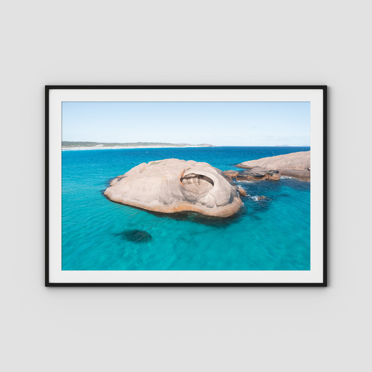 Twilight Beach Hole in the Rock - Esperance - Art Print - Traditional Frame - Black - Landscape
