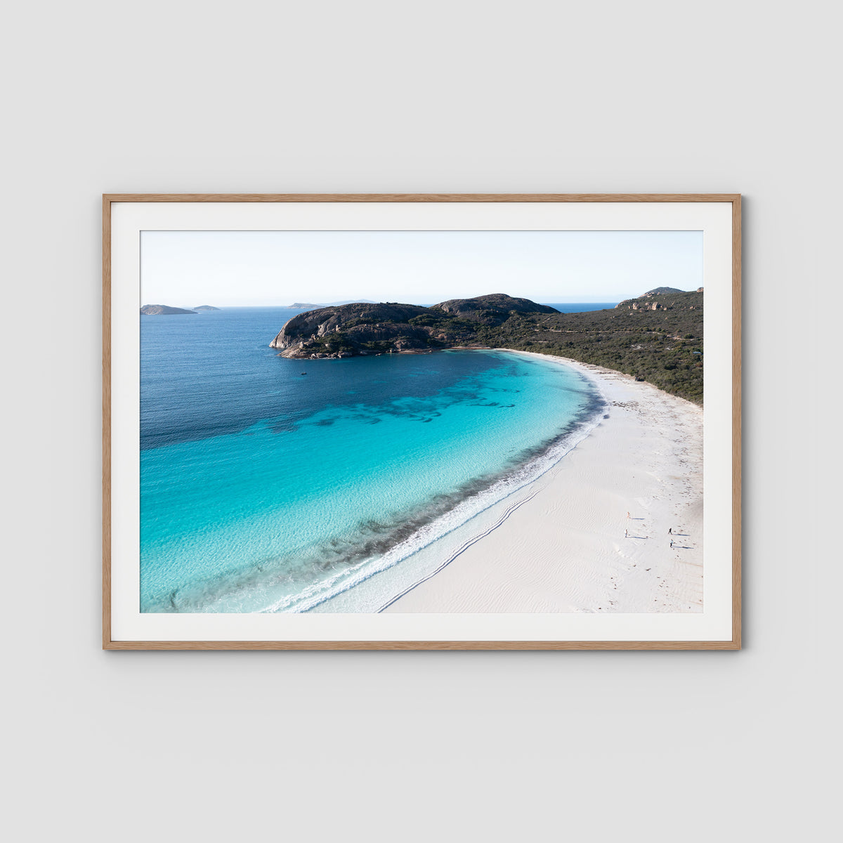 Lucky Bay ii - Esperance - Art Print - Traditional Frame - Raw Oak - Landscape