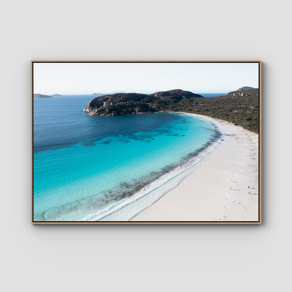 Lucky Bay ii - Esperance - Art Print - Float Frame Canvas - Raw Oak - Landscape