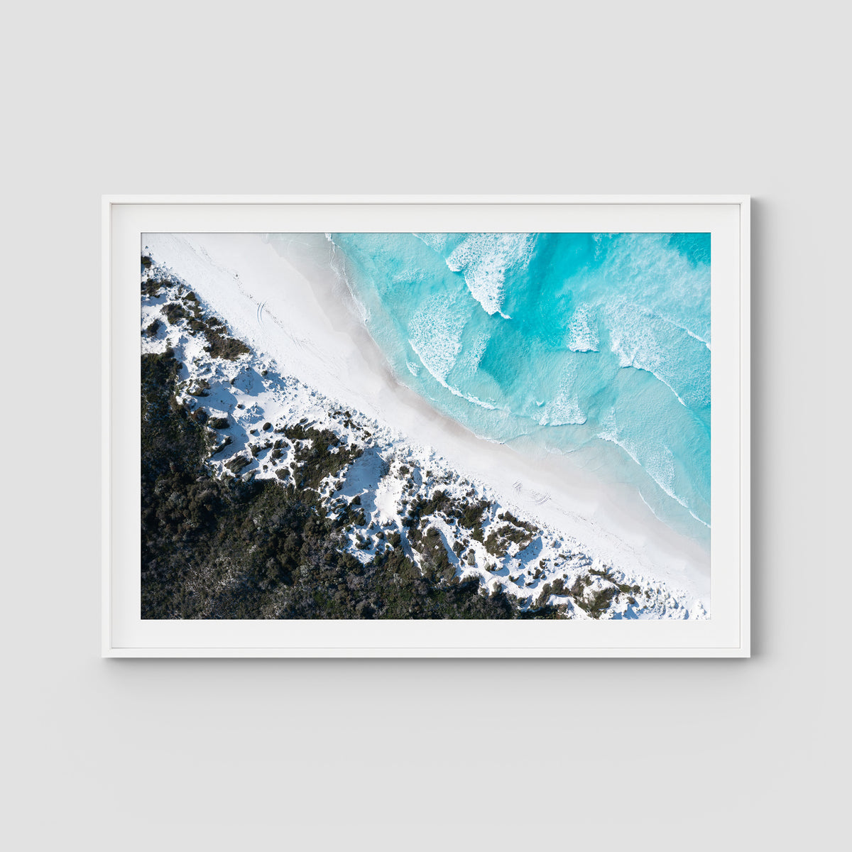 Lucky Bay Symmetry - Esperance - Art Print - Traditional Frame - White - Landscape