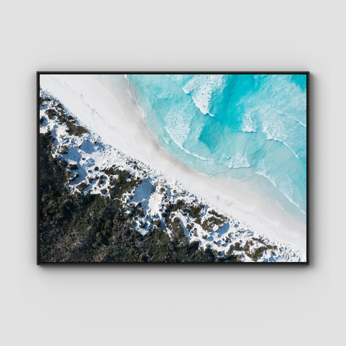 Lucky Bay Symmetry - Esperance - Art Print - Float Frame Canvas - Black - Landscape