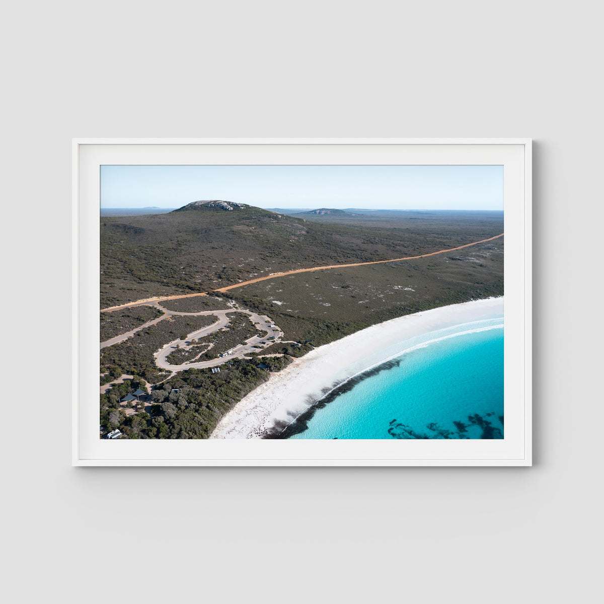 Lucky Bay Campground - Esperance - Art Print - Traditional Frame - White - Landscape