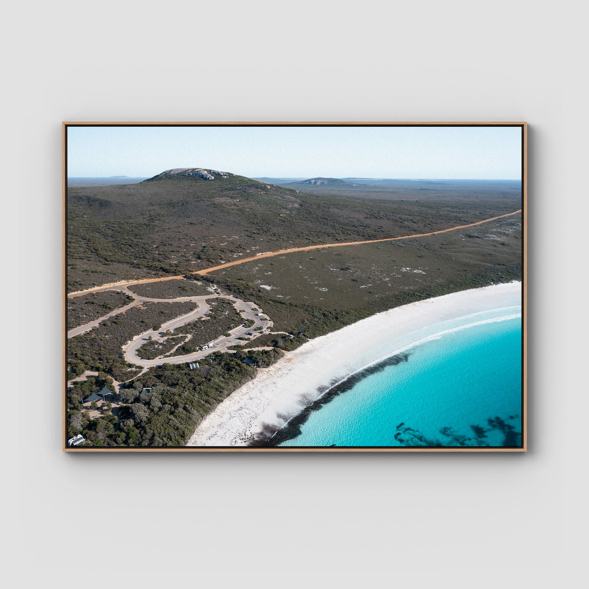 Lucky Bay Campground - Esperance - Art Print - Float Frame Canvas - Raw Oak - Landscape