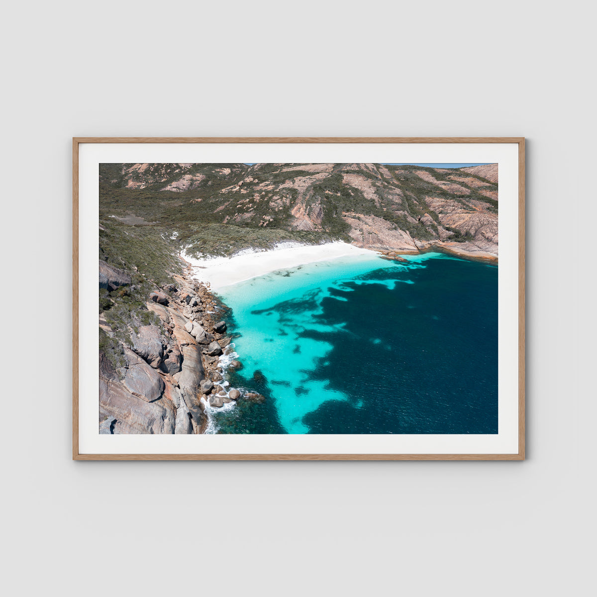 Little Hellfire Bay - Esperance - Art Print - Traditional Frame - Raw Oak - Landscape